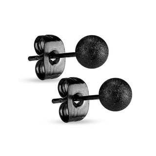 Ear Stud - Ball - Diamond - Black