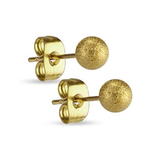 Ear Stud - Ball - Diamond - Gold