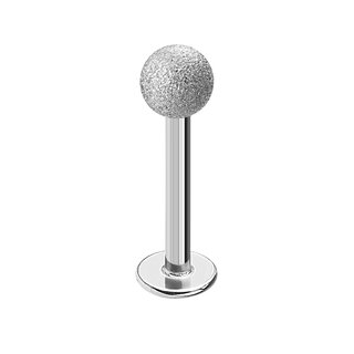Labret Piercing - Steel - Diamond - Silver [01.] - 1.2 x 6 mm (Ball: 3mm)