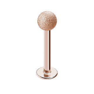 Labret Piercing - Steel - Diamond - Rose Gold [02.] - 1.2 x 8 mm (Ball: 3mm)
