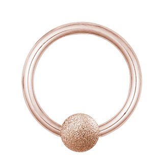 Ball Closure Ring - Steel - Diamond - Rose Gold