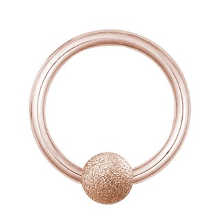 Ball Closure Ring - Steel - Diamond - Rose Gold [01.] - 1.2 x 6 mm (Ball: 3mm)