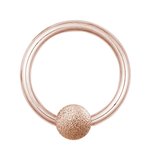 Ball Closure Ring - Steel - Diamond - Rose Gold [01.] -...