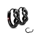 Hoop Earrings - 925 Silver - Infinity - Black