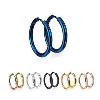Hoop Earrings - Slim - Colorful - 5 Sizes