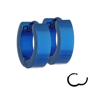 Hoop Earrings - Blue - 4mm