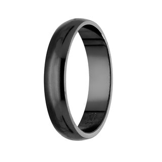Ring - 925 Silver - Shiny - 4 Width - Black
