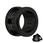 Flesh Tunnel - Steel - Black - Breathable 10 mm