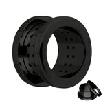 Flesh Tunnel - Steel - Black - Breathable 12 mm