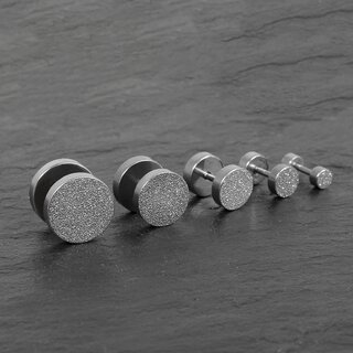 Piercing Fake Plug - Steel - Diamond - [01.] silver 4mm