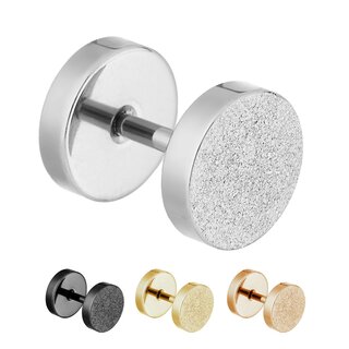 Piercing Fake Plug - Steel - Diamond - [01.] silver 4mm