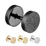 Piercing Fake Plug - Steel - Diamond - [07.] black 6mm