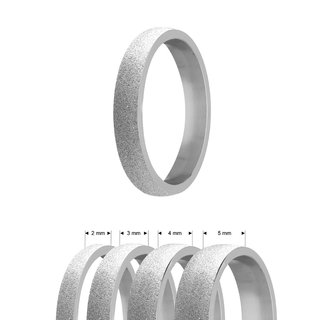 Ring - Stainless Steel - 4 Width - Diamond - Silver