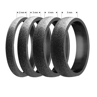 Ring - Stainless Steel - 4 Width - Diamond - Black