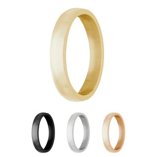 Ring - Stainless Steel - 4 Width - Matte - Gold