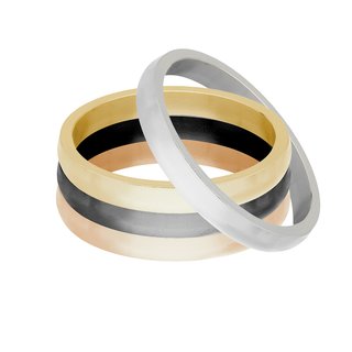 Ring - Stainless Steel - 4 Width - Matte - Gold