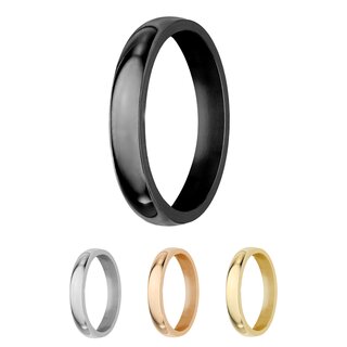 Ring - Stainless Steel - 4 Width - Shiny - Black