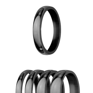 Ring - Stainless Steel - 4 Width - Shiny - Black [10.] - Width: 2mm - Ring Size: 58