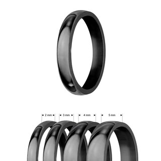 Ring - Stainless Steel - 4 Width - Shiny - Black [10.] - Width: 2mm - Ring Size: 58