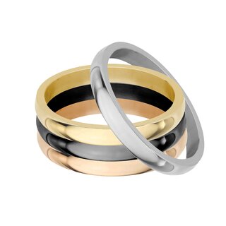 Ring - Stainless Steel - 4 Width - Shiny - Black [10.] - Width: 2mm - Ring Size: 58