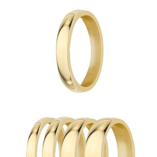 Ring - Stainless Steel - 4 Width - Shiny - Gold