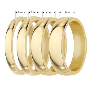 Ring - Stainless Steel - 4 Width - Shiny - Gold