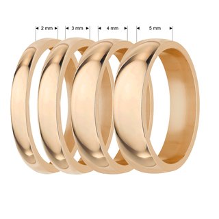 Ring - Stainless Steel - 4 Width - Shiny - Rose Gold