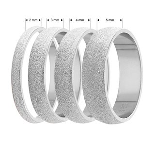 Ring - 925 Silver - 4 Width - Diamond - Silver