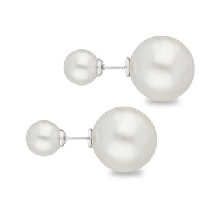 Ear Stud - Pearl - 2 Pearls - White
