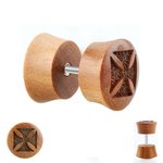 Piecing Fake Plug - Wood - Brown - Cross
