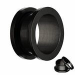 Flesh Tunnel - Steel - Matte - Black 6 mm