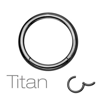 Segement Ring Piercing - Clicker - Segmentclicker - Titan [67.] -black 1.6 x 12 mm