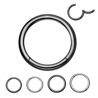 Segement Ring Piercing - Clicker - Segmentclicker - Titan [67.] -black 1.6 x 12 mm