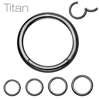 Segement Ring Piercing - Clicker - Segmentclicker - Titan [67.] -black 1.6 x 12 mm