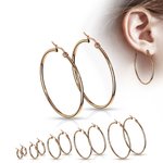 Steel Earrings - Hoops - Rose Gold - 14 Sizes