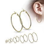 Steel Earrings - Hoops - Gold - 14 Sizes