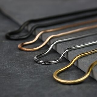 Max Palmer - Snake Necklace - Steel black - [22.] Thickness: 1,2mm - Length: 40cm
