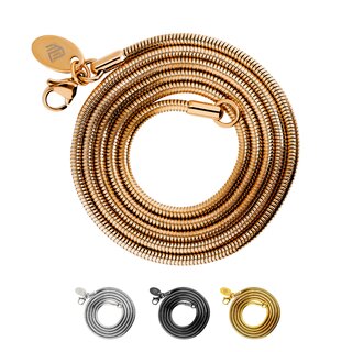 Max Palmer - Snake Necklace - Steel rose gold - [45.] Thickness: 1,2mm - Length: 50cm