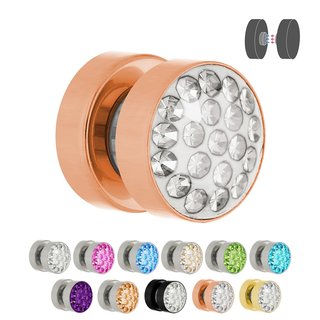 Magnet Fake Plug - Steel - Crystals