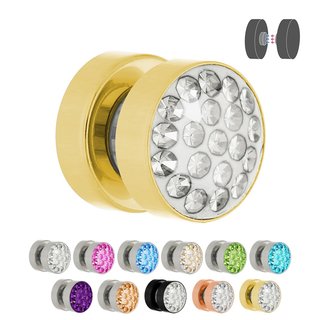 Magnet Fake Plug - Steel - Crystals