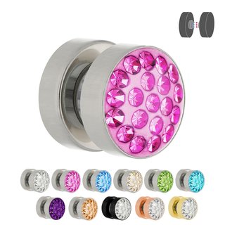 Magnet Fake Plug - Steel - Crystals