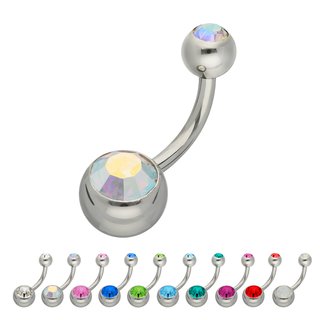 Bananabell Piercing - Steel - Silver - 2 Crystals