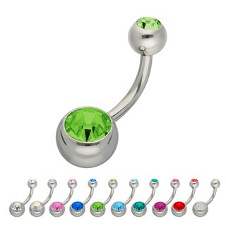 Bananabell Piercing - Steel - Silver - 2 Crystals