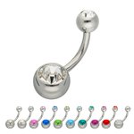 Bananabell Piercing - Steel - Silver - 2 Crystals