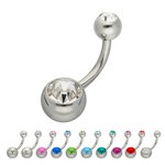 Bananabell Piercing - Steel - Silver - 2 Crystals - [11.]...