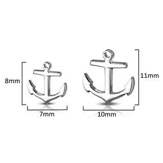 Stud Earrings - Stainless Steel - Anchor