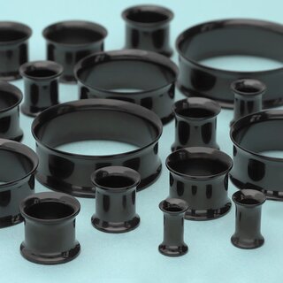 Titanium Flesh Tunnel - Double Flare - Black 16 mm