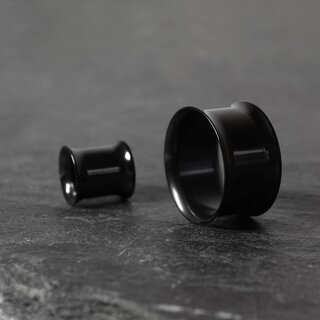 Titanium Flesh Tunnel - Double Flare - Black 16 mm