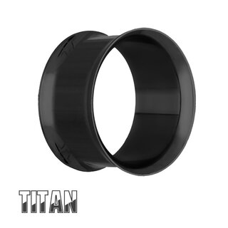 Titanium Flesh Tunnel - Double Flare - Black 20 mm