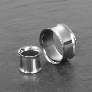 Titanium Flesh Tunnel - Double Flare - Silver